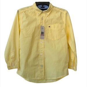 Tommy Hilfiger Yellow Button Down Shirt NEW Size 6 Long Sleeve Easter Church